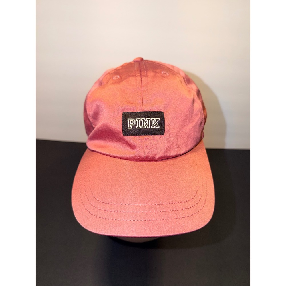 Victoria's‎ Secret PINK Rose Pink Satin Baseball Cap Adjustable Logo Hat O/S